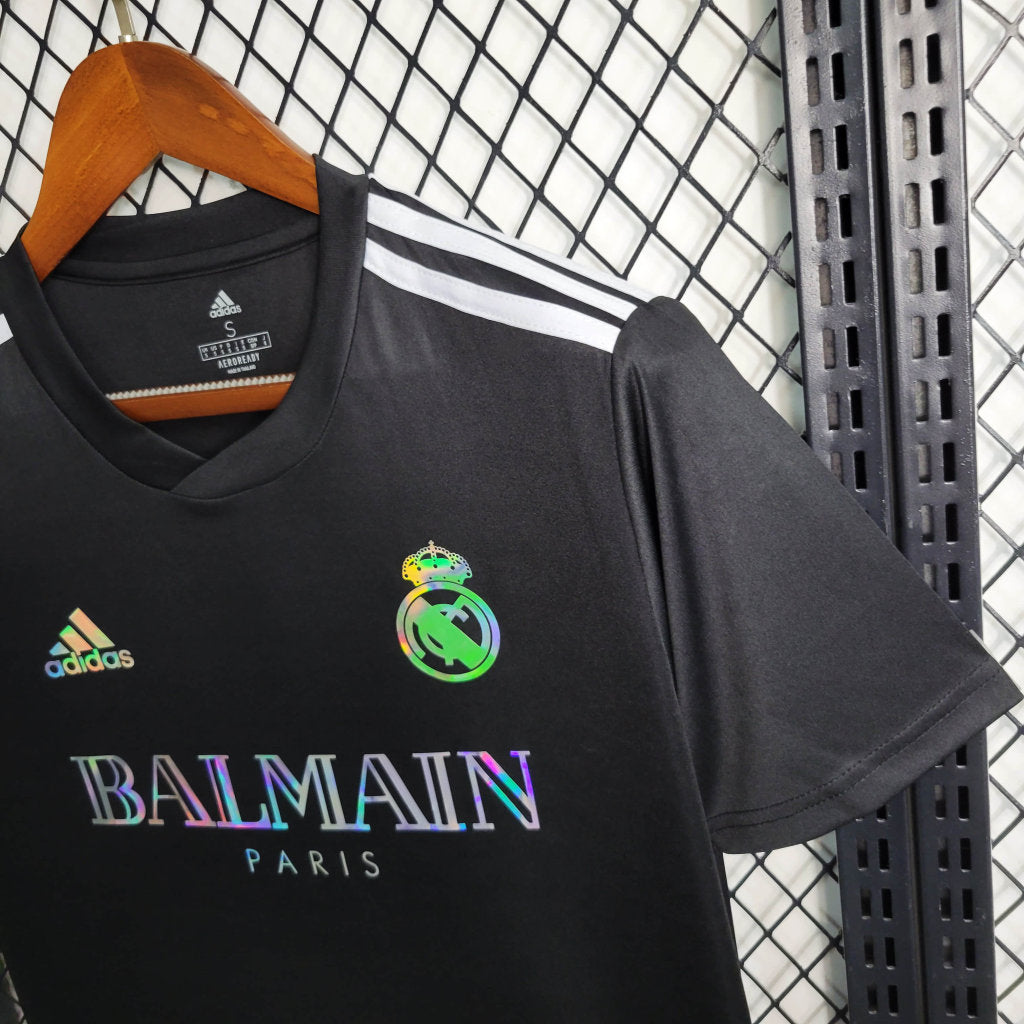 Real Madrid Maillot foot Balmain Noir 2023 2024